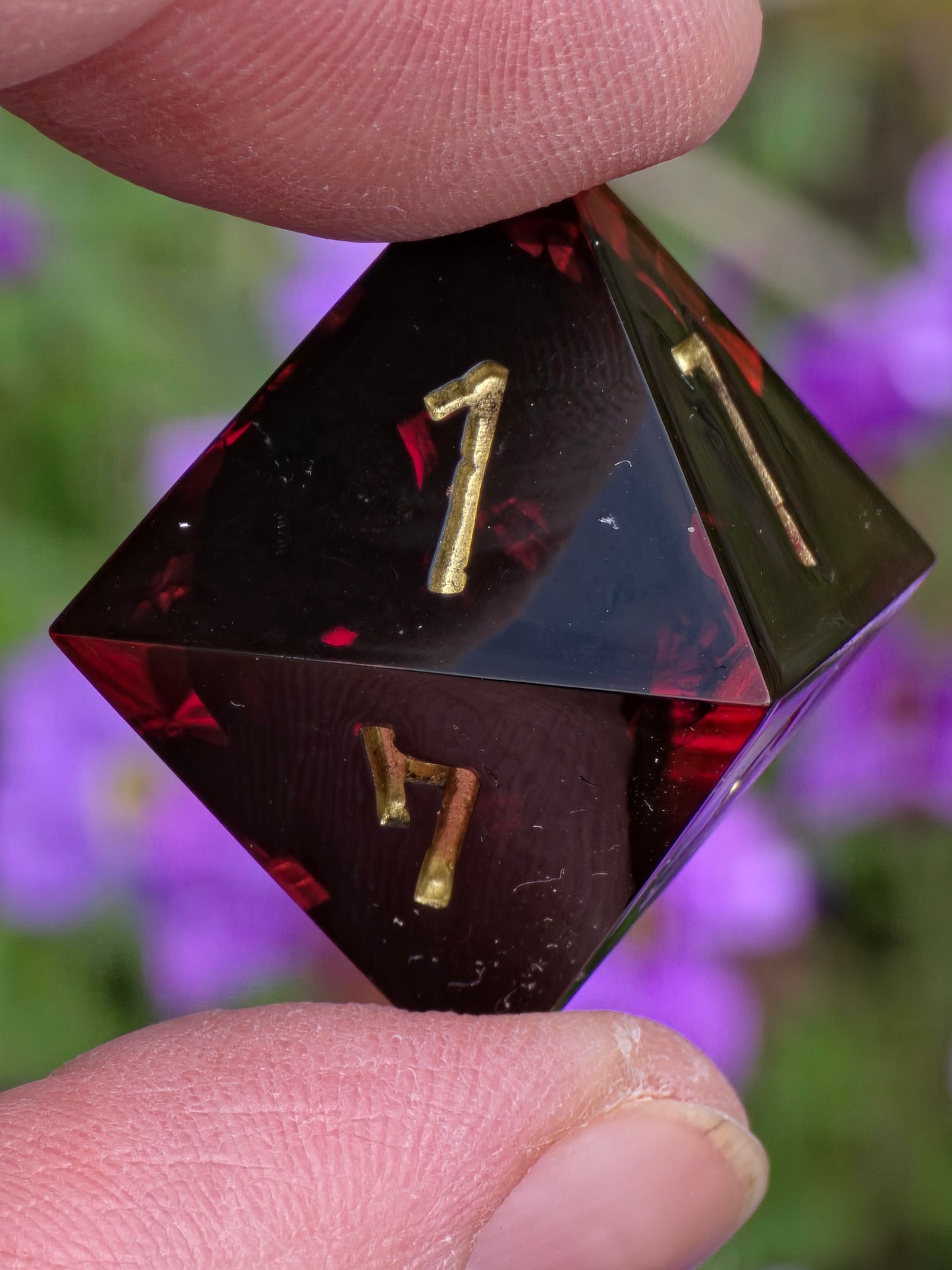Greek Mythology Dice Set – Hades Inspired Cerberus Resin Dice, Liquid Core Ambrosia Potion D12, Handmade Fantasy DnD Dice for Collectors