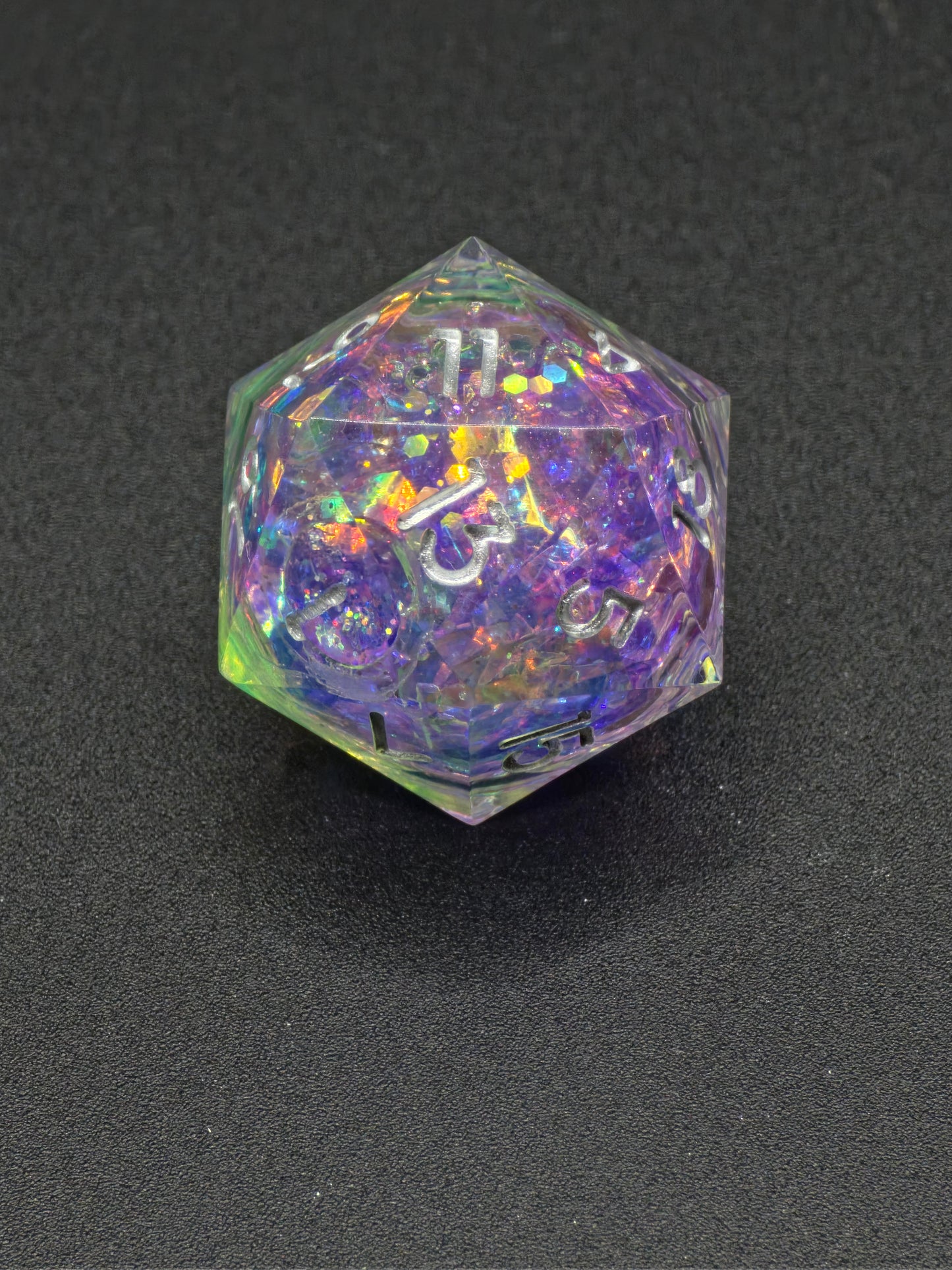 Einzeln D20 Liquid Core Acid Zitrone – Handgemachter Resin Würfel für DnD, Pen and Paper & TTRPG