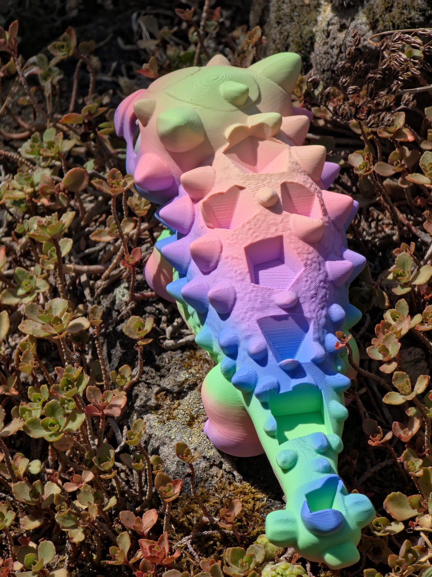 Buba Cotton Candy Dreams Dice Holder – Süßer Ankylosaurus Würfelhalter für 7 Dice | 3D-gedruckter DnD Dice Organizer mit Gem D4 Slot