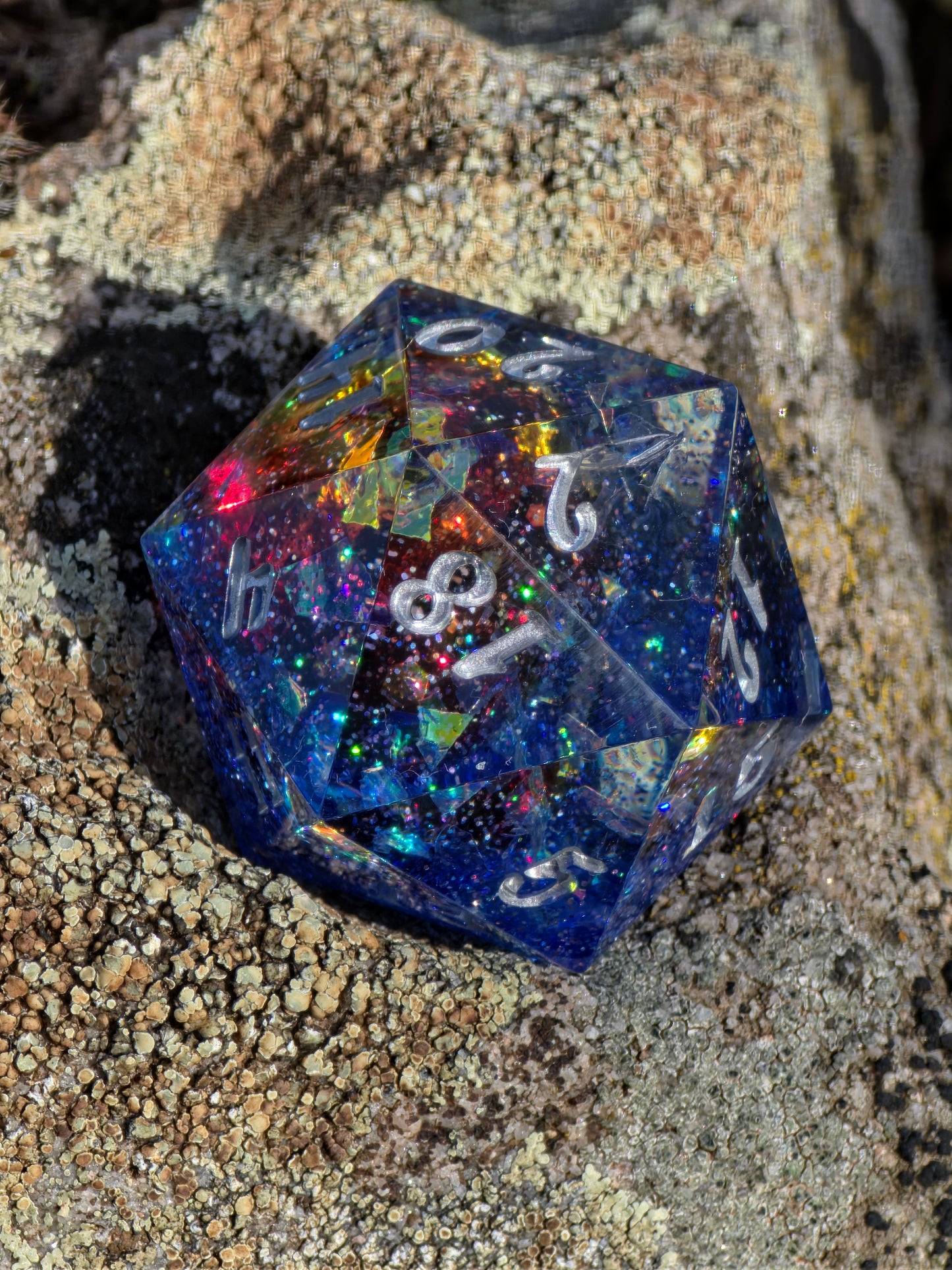 Planet Core D20 35mm – Large Resin Dice with Galaxy Effect & Planet Core, Sharp Edge DnD Dice, Handmade TTRPG Dice, Collector Dice
