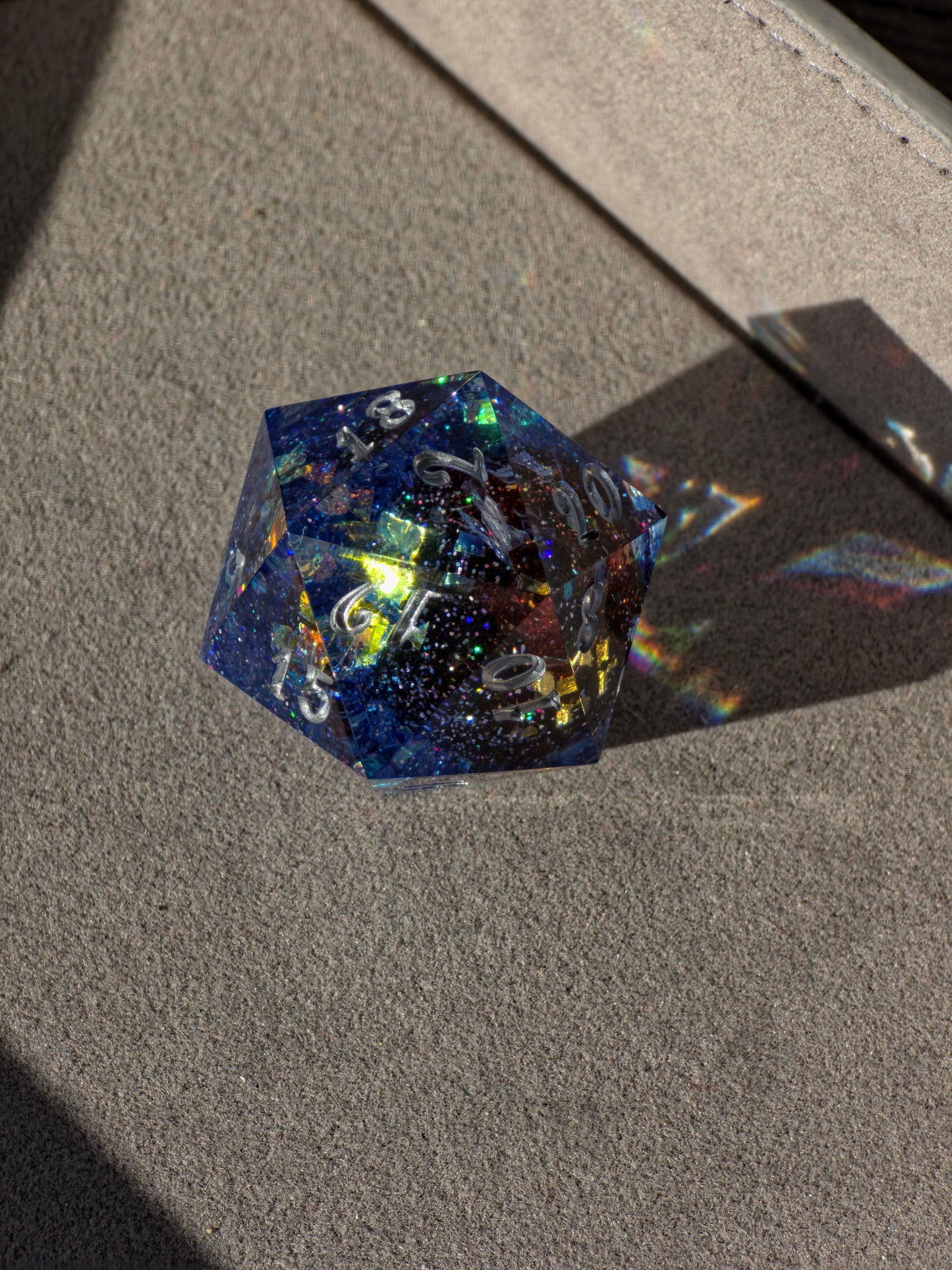 Planet Core D20 35mm – Large Resin Dice with Galaxy Effect & Planet Core, Sharp Edge DnD Dice, Handmade TTRPG Dice, Collector Dice