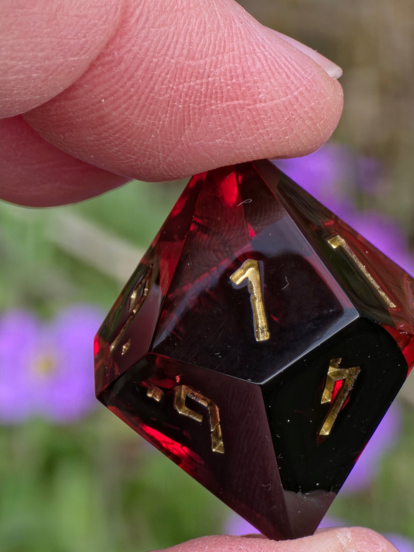 Greek Mythology Dice Set – Hades Inspired Cerberus Resin Dice, Liquid Core Ambrosia Potion D12, Handmade Fantasy DnD Dice for Collectors