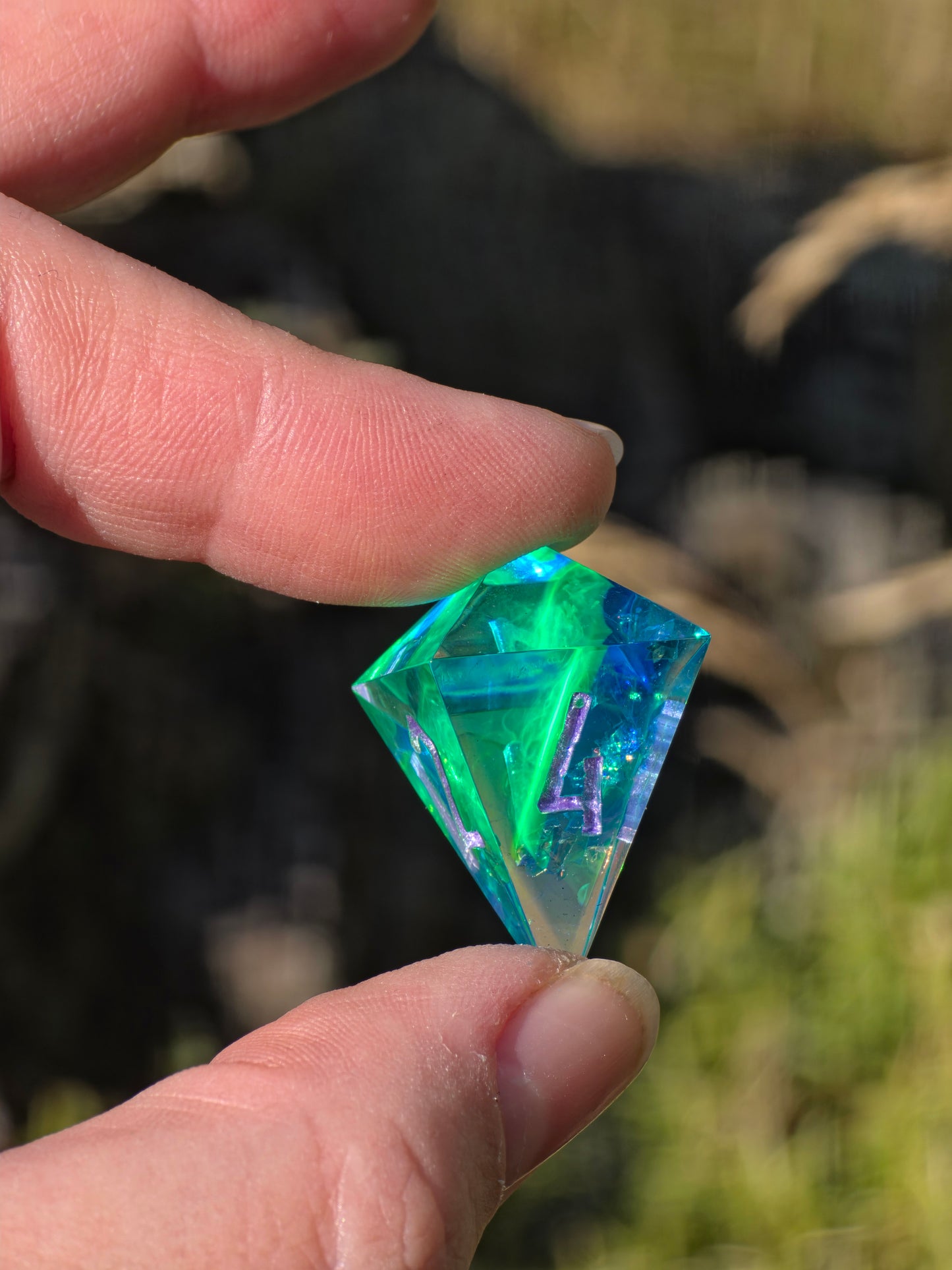 Shiggy – Mystic Tidal Bloom Würfelset – Handgefertigtes Pokémon inspiriertes Resin Dice Set | Petri-Effekt & Metallic Lila Zahlen Squirtle