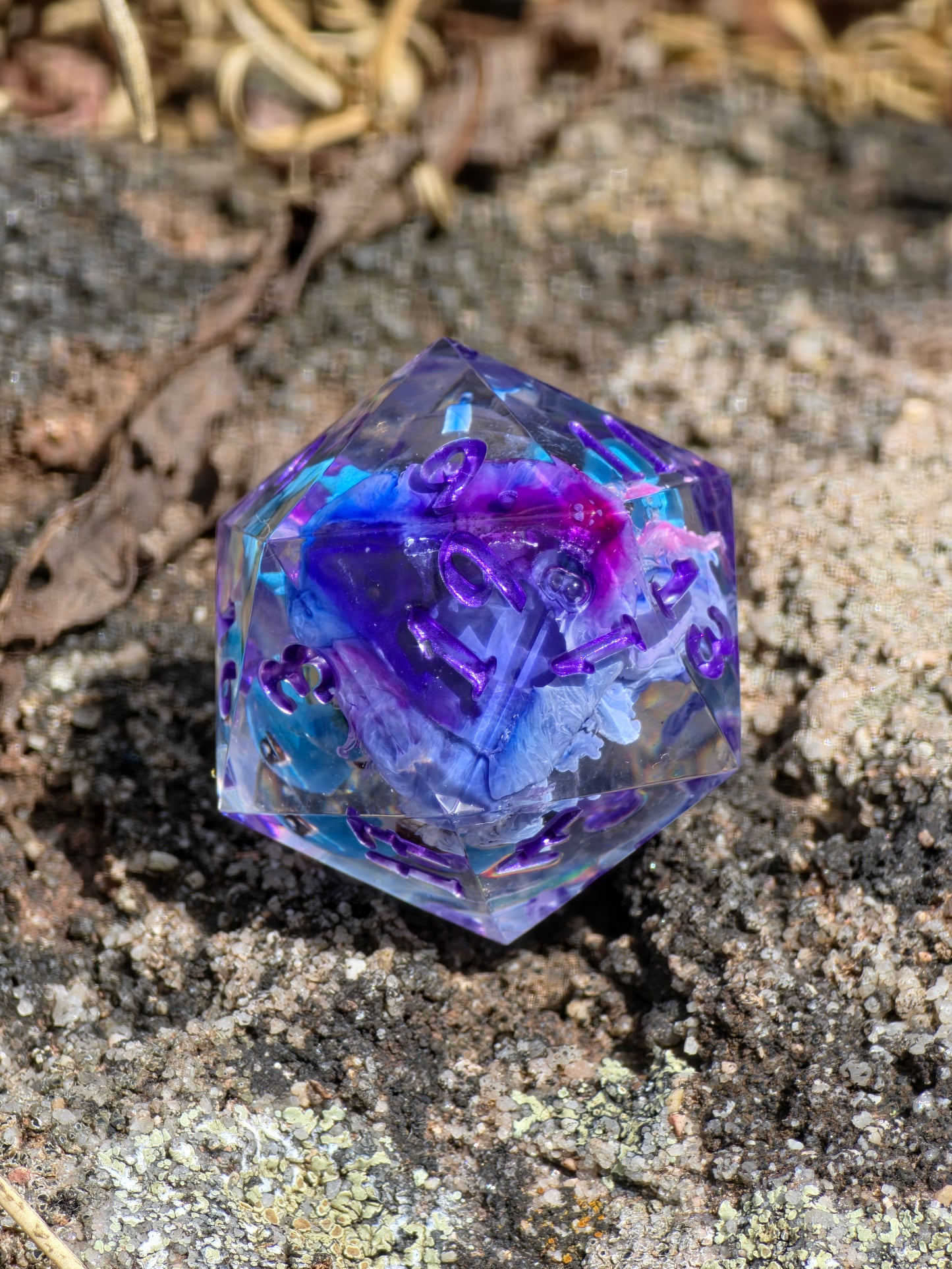 🌟 Shiggy – Ocean Bloom Petri Effekt D20 – Handgefertigter Pokémon-inspirierter Resin Würfel | Standardgröße | TTRPG Sammlerstück